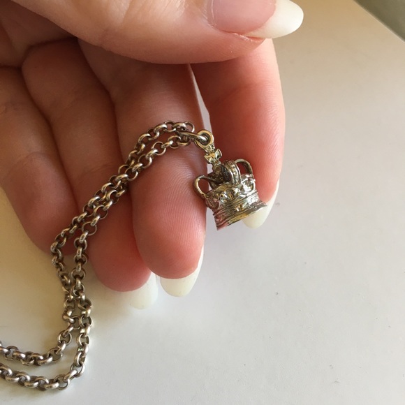 Chunky Crown Necklace | Crown Charm | 17-18 in - Picture 6 of 11